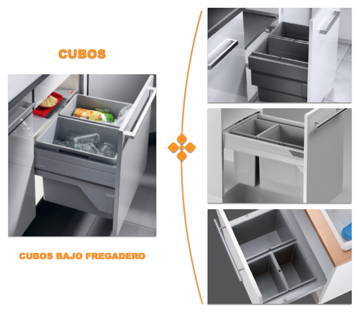 cubos bajo fregadero